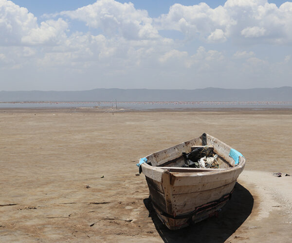 Boats on ephemeral Lake Eyasi